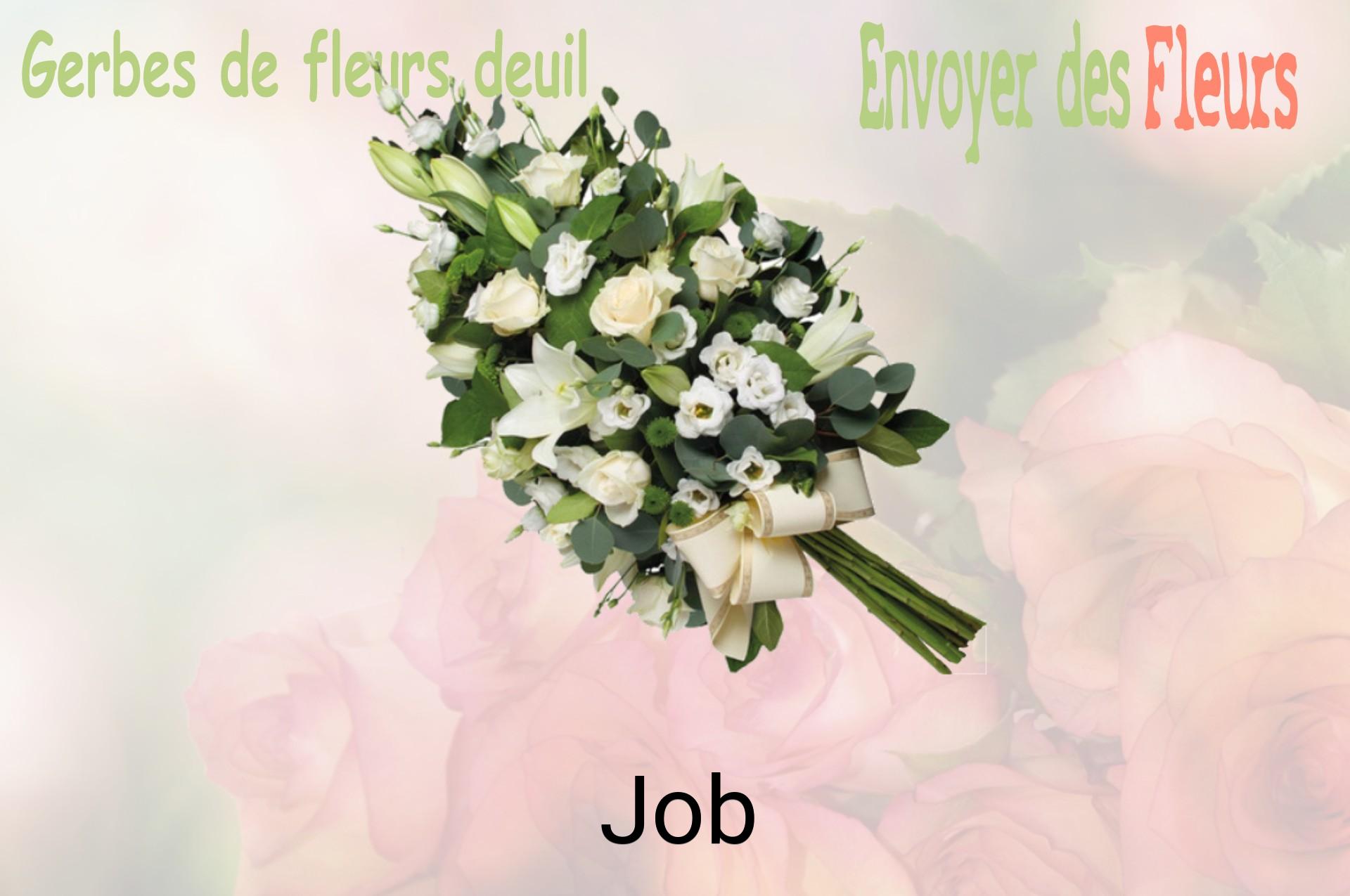 Gerbe de fleurs de deuil livrée à Job